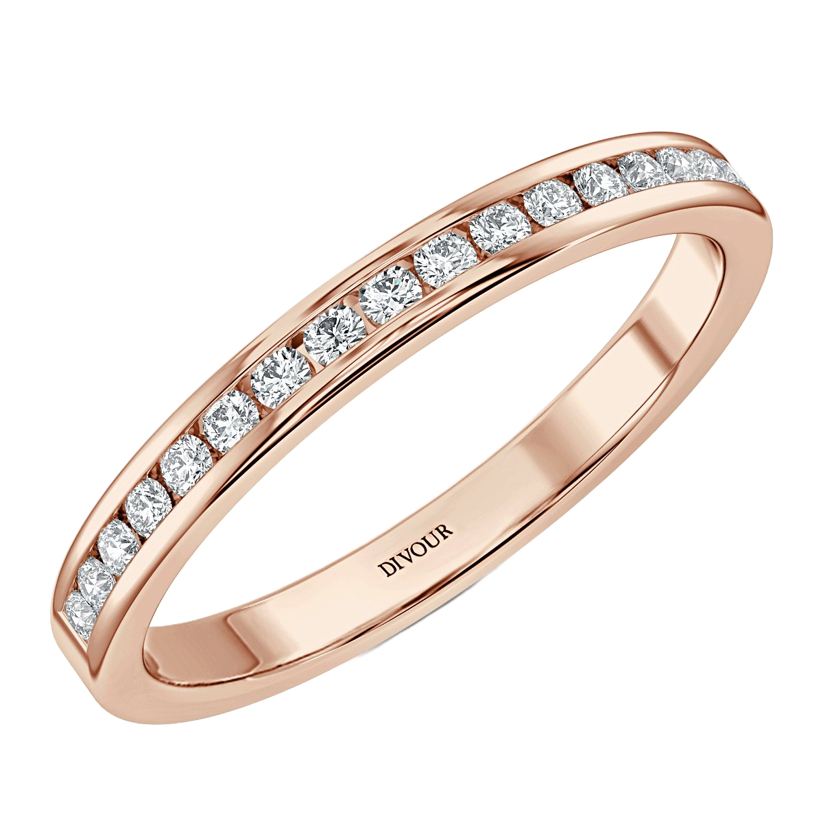 Round Diamond Channel Set Haf Eternity - 2 mm