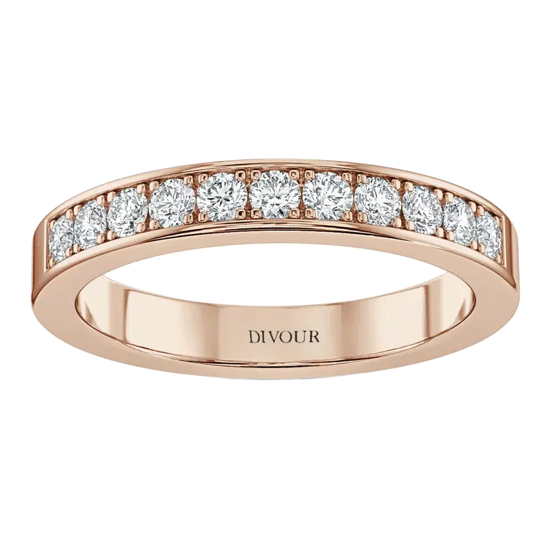 3mm - 0.35ct Pave Set Half Eternity Ring
