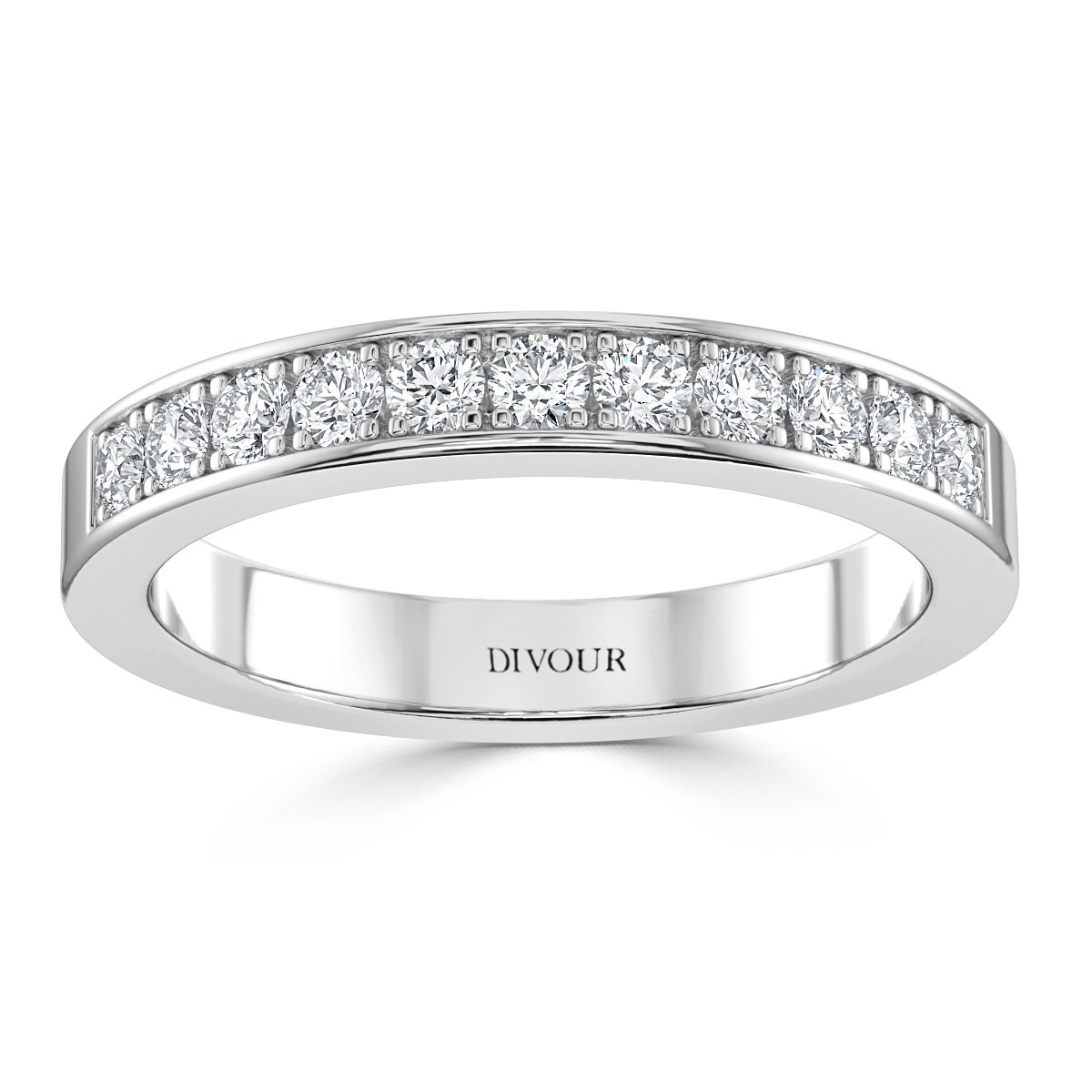 3mm - 0.35ct Pave Set Half Eternity Ring