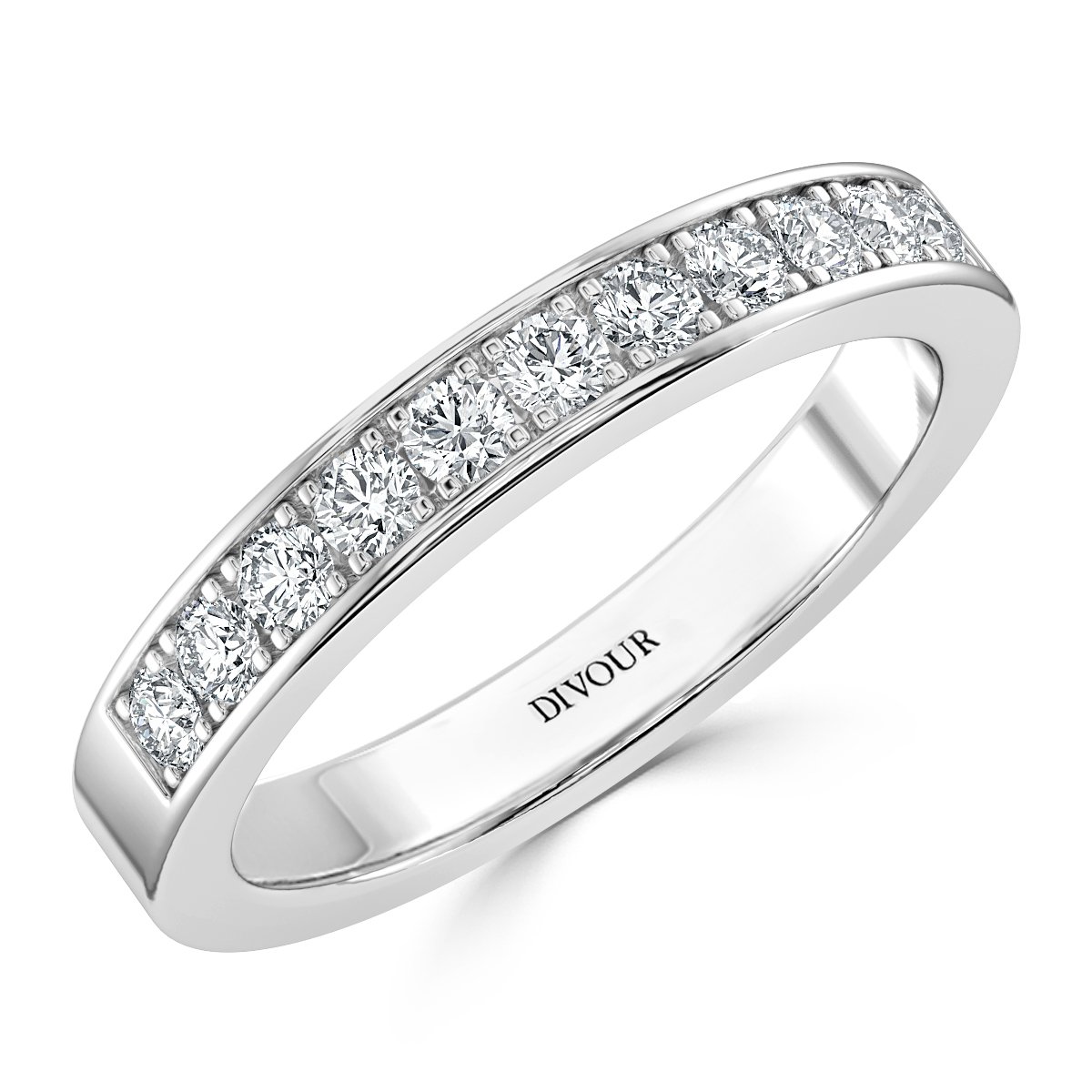 3mm - 0.35ct Pave Set Half Eternity Ring