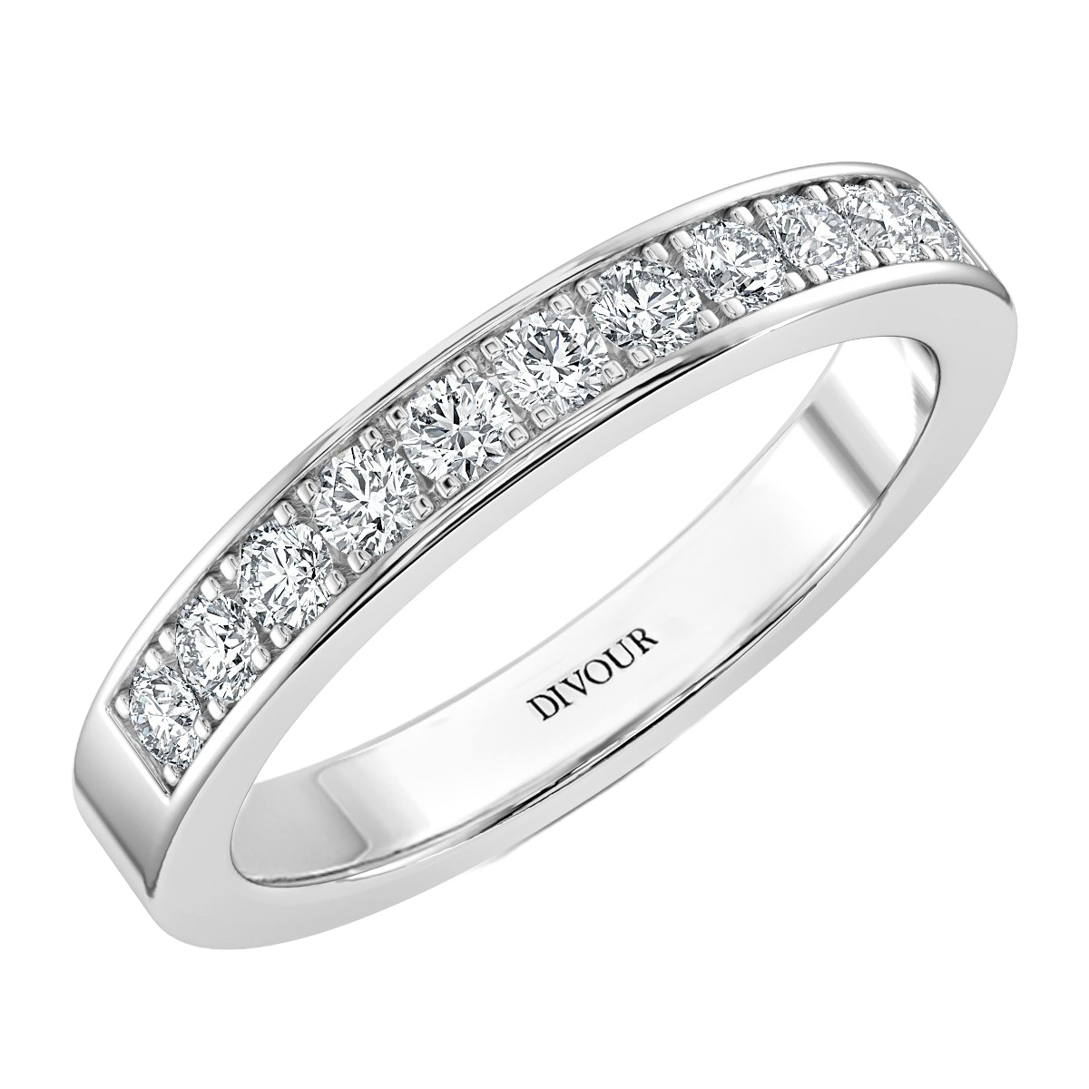 3mm - 0.35ct Pave Set Half Eternity Ring
