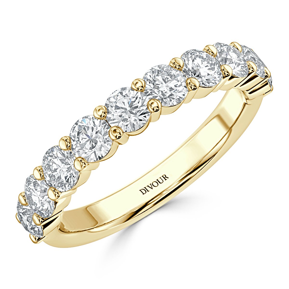 1.00 ct Shared Prong Round  Diamond Half Eternity