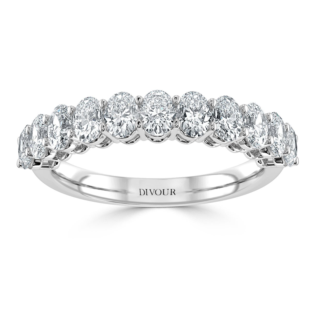 1.00 ct Claw Set Oval Diamond Half Eternity