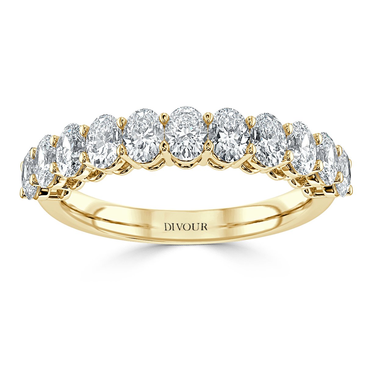 1.00 ct Claw Set Oval Diamond Half Eternity