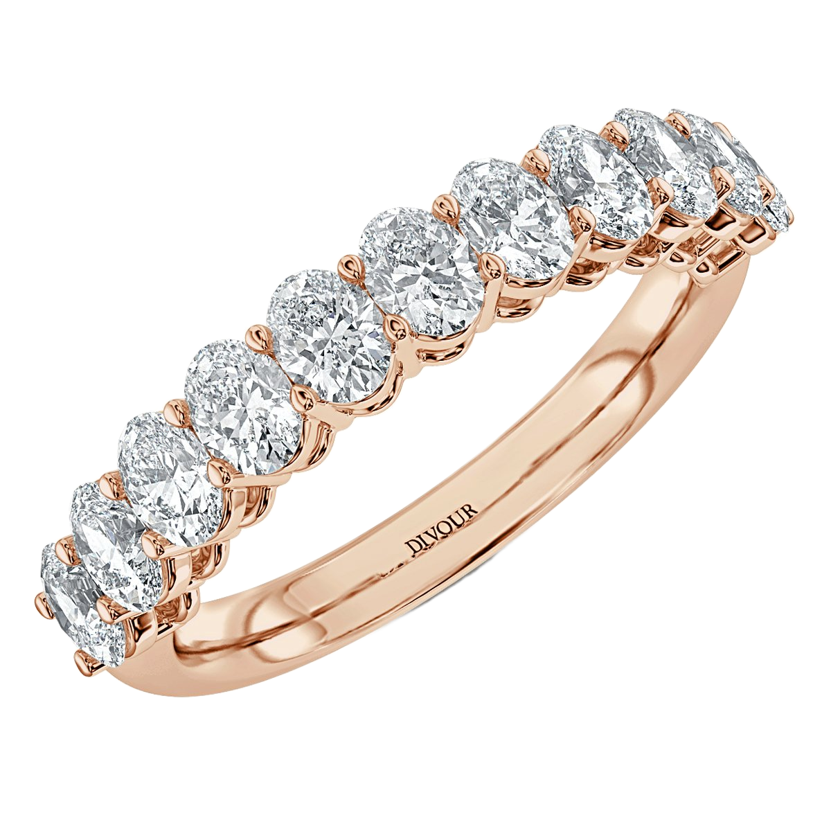 1.00 ct Claw Set Oval Diamond Half Eternity