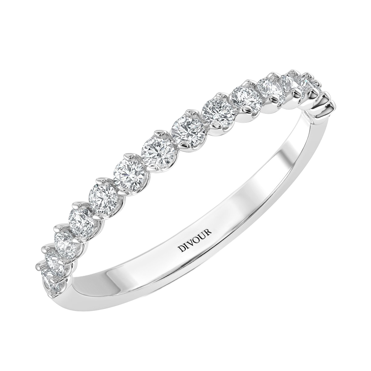 Round Diamond Claw Set Half Eternity