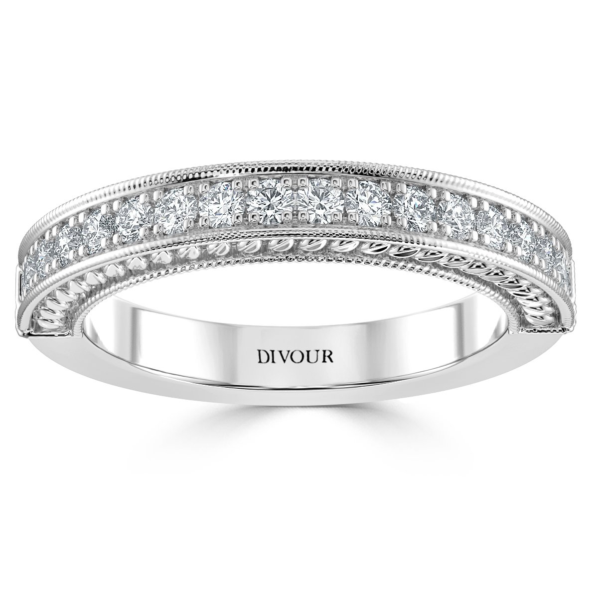 Round Diamond Vintage Half Eternity Ring