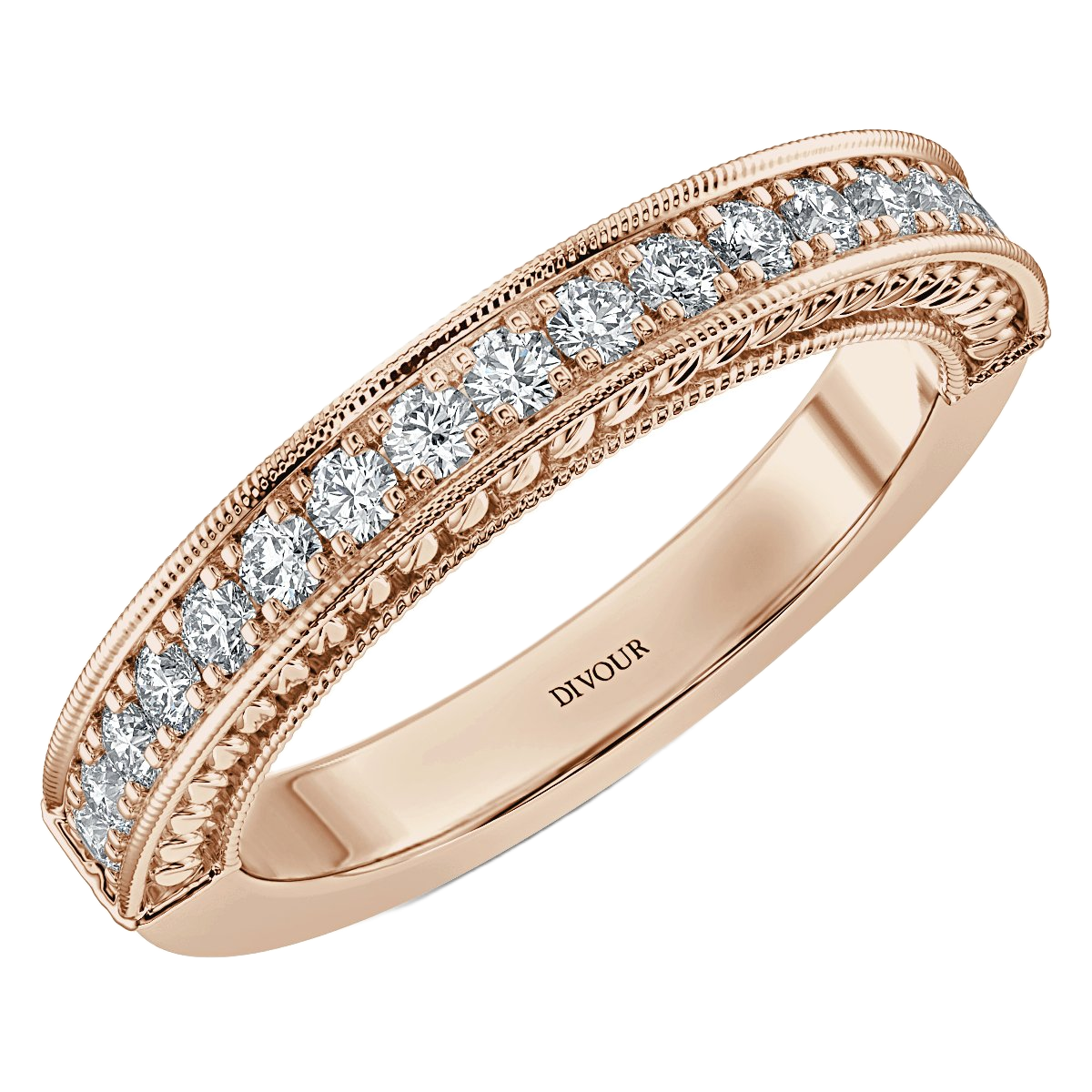 Round Diamond Vintage Half Eternity Ring