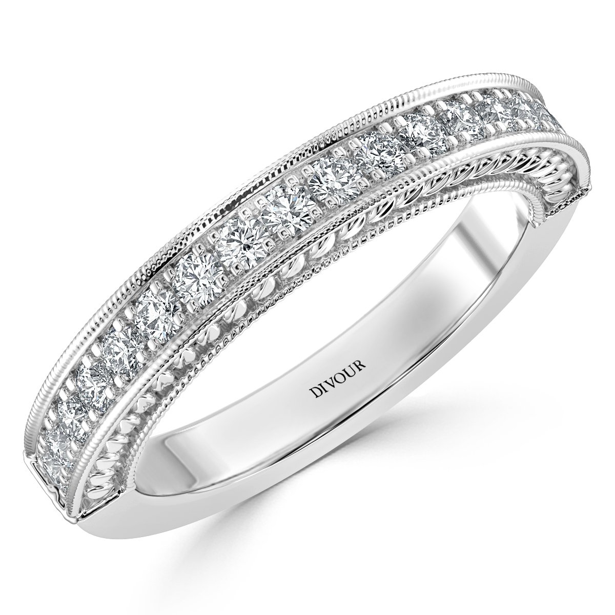 Round Diamond Vintage Half Eternity Ring