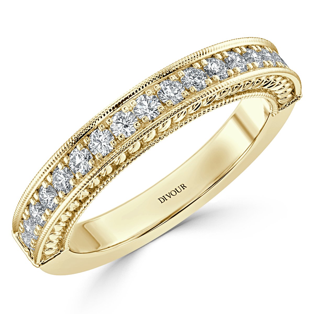 Round Diamond Vintage Half Eternity Ring