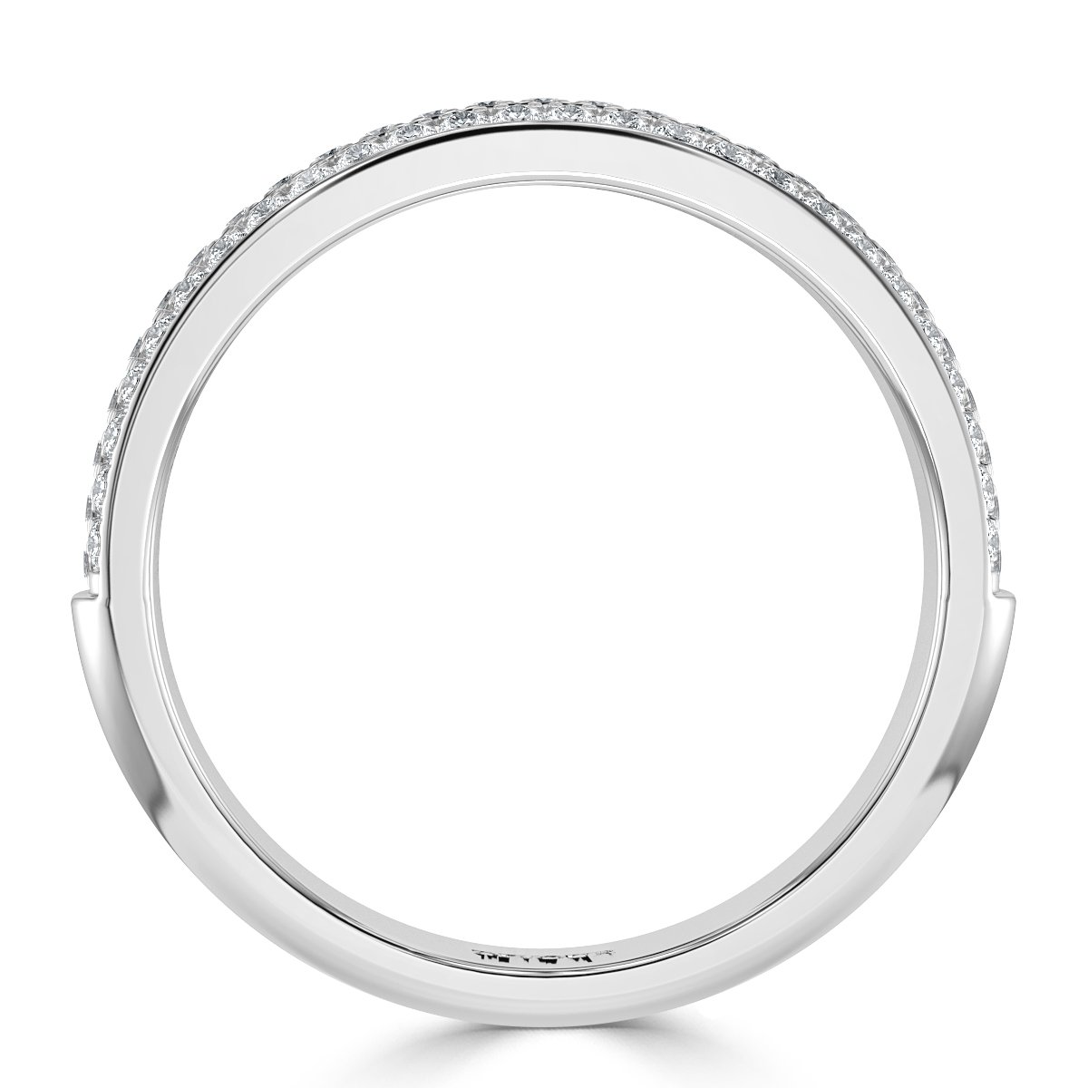 Three Row pave Set  Diamond Half Eternity Band