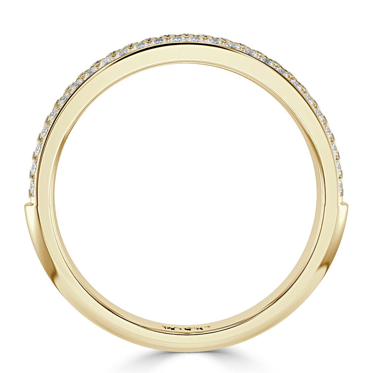 Three Row pave Set  Diamond Half Eternity Band