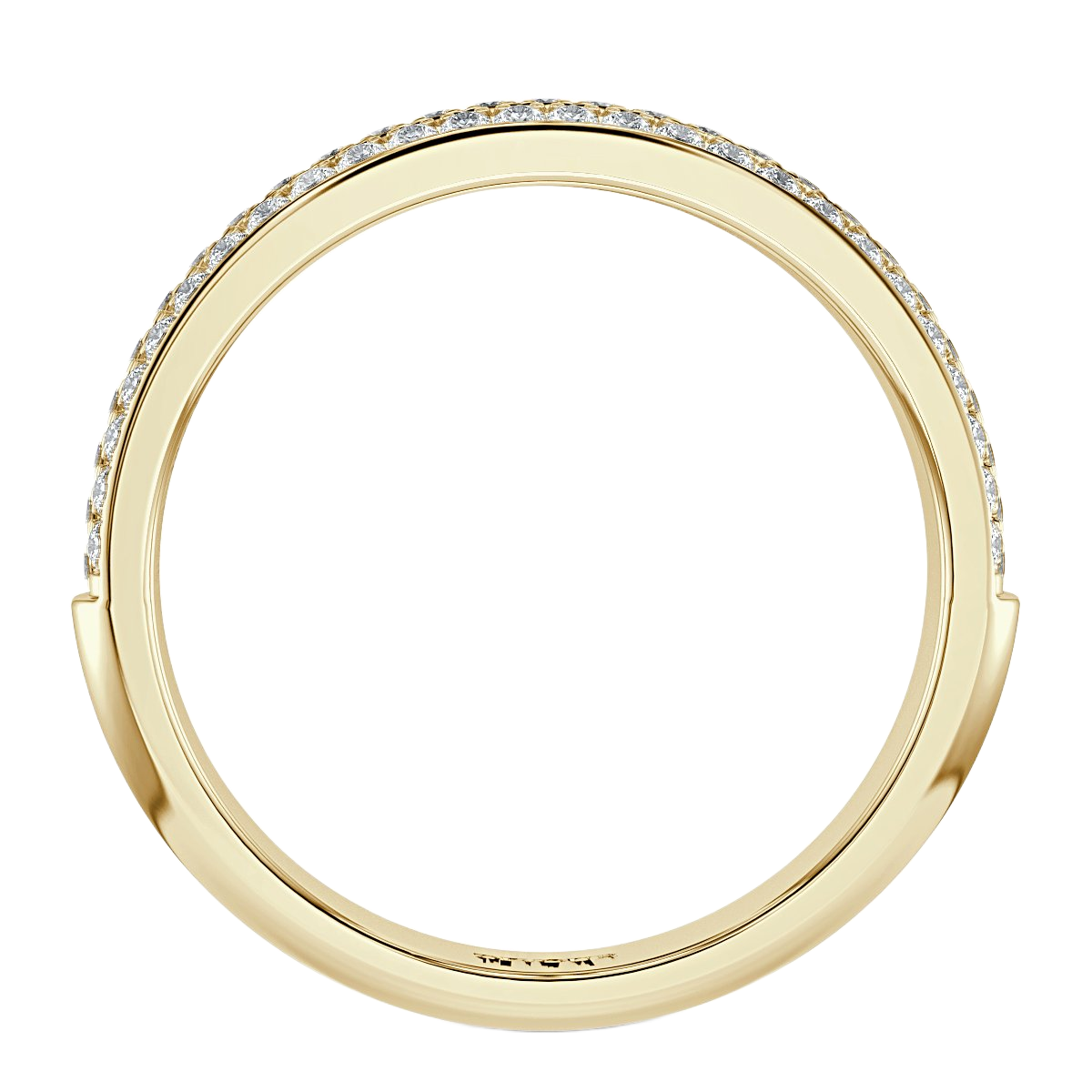 Three Row pave Set  Diamond Half Eternity Band