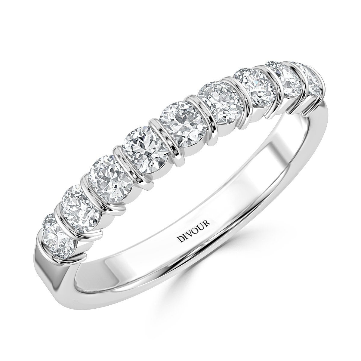 0.50 ct Round Diamond Bar Set Half Eternity