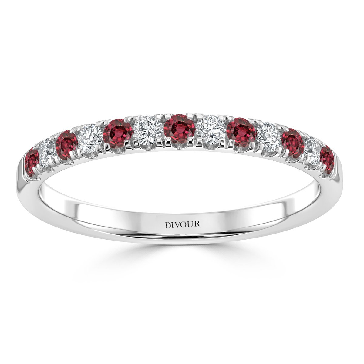 Ruby and Diamond Channel Set Half Eternity