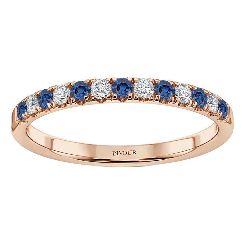 Sapphire and Diamond Micro Set Half Eternity
