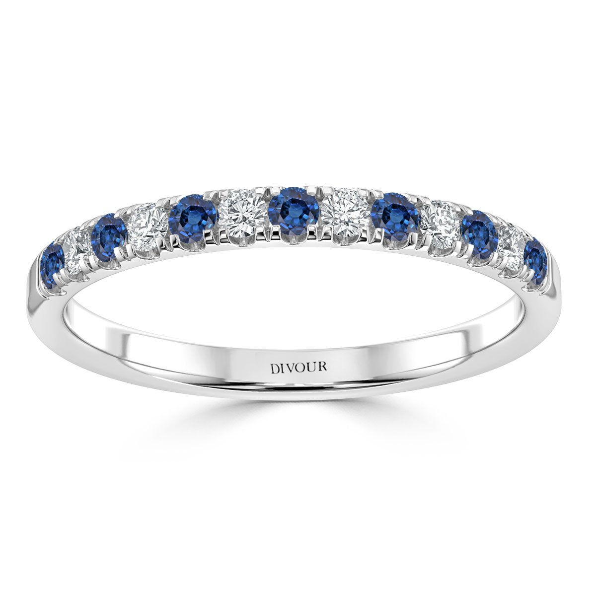 Sapphire and Diamond Micro Set Half Eternity