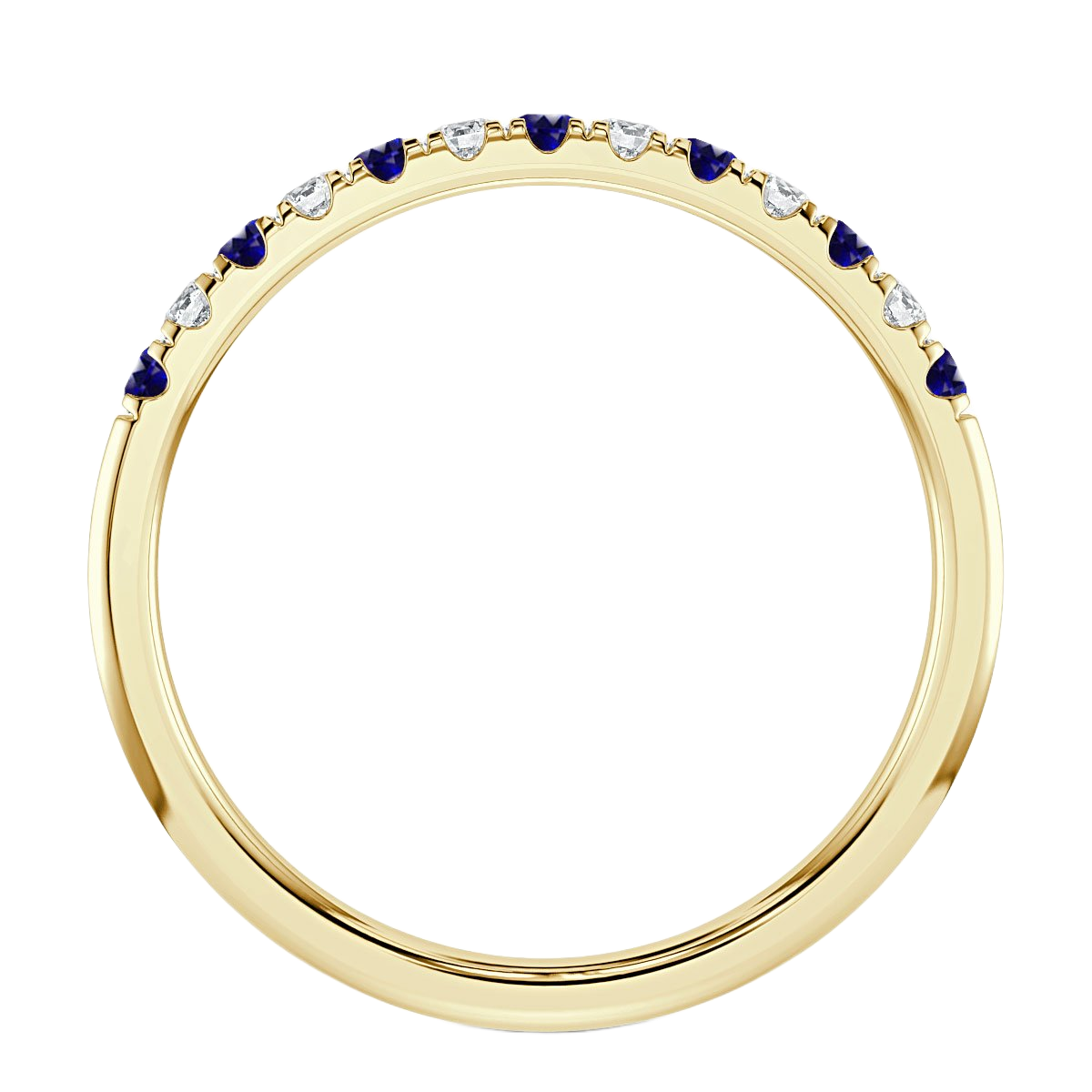 Sapphire and Diamond Micro Set Half Eternity