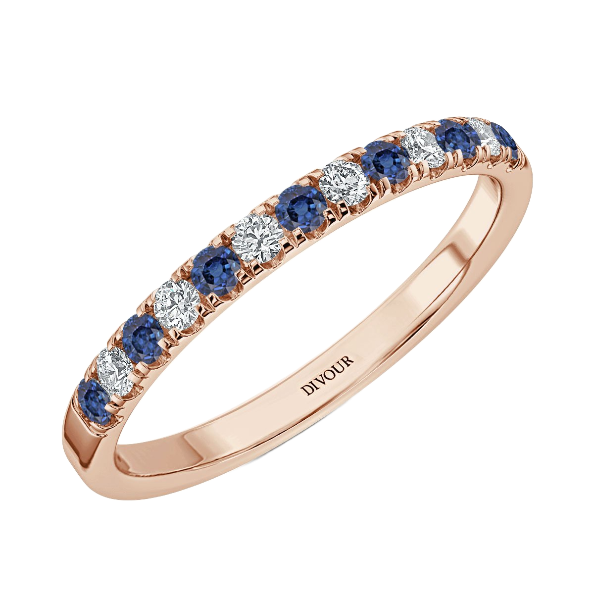 Sapphire and Diamond Micro Set Half Eternity