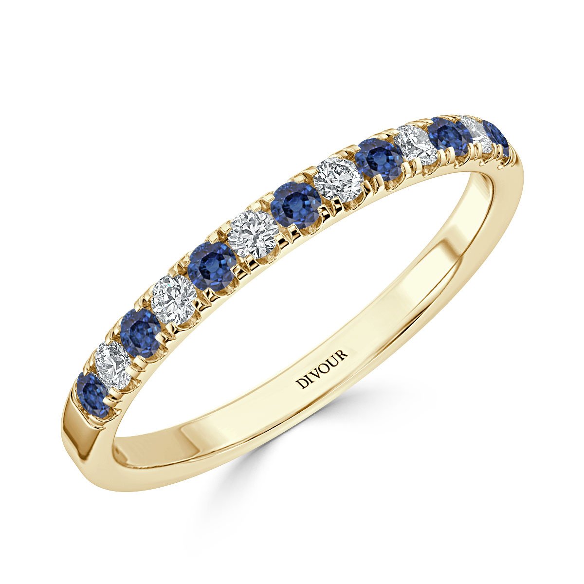 Sapphire and Diamond Micro Set Half Eternity