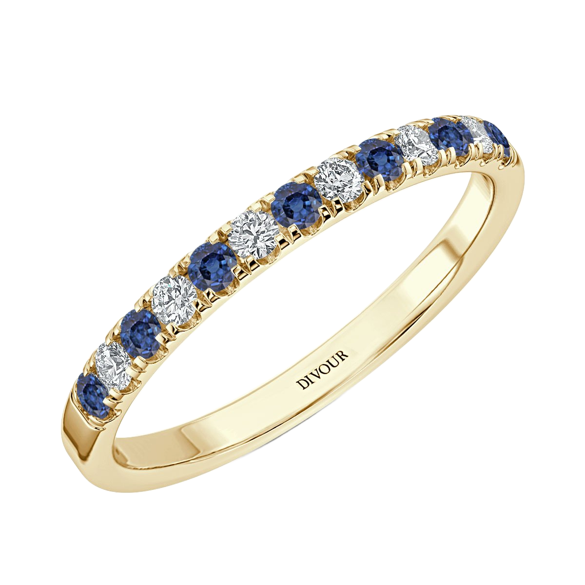 Sapphire and Diamond Micro Set Half Eternity