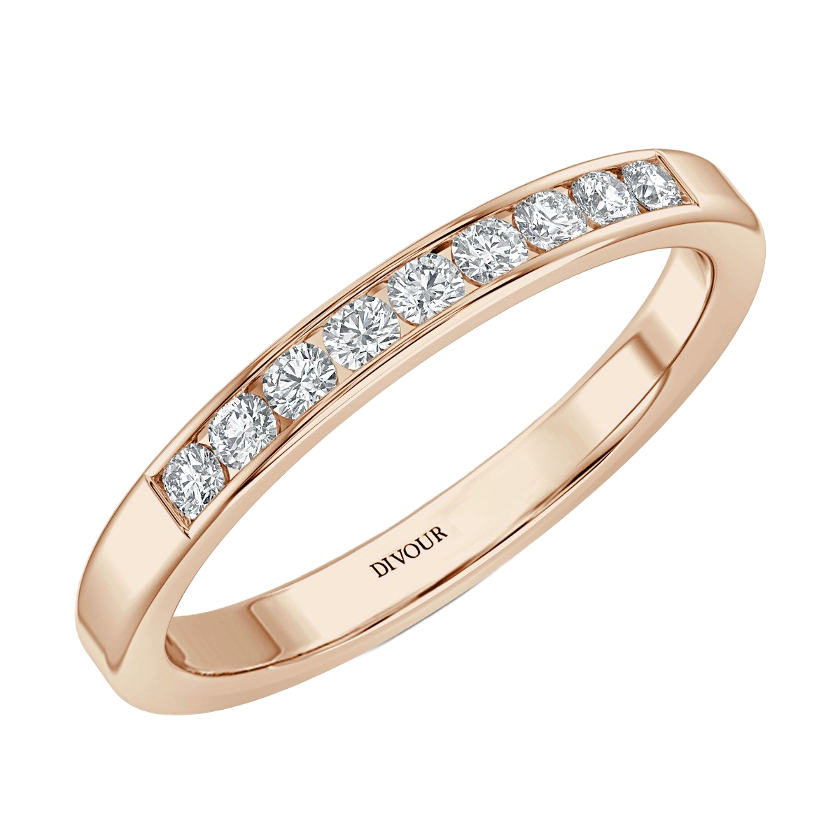 Round Diamond Channel set Half Eternity- 3 mm