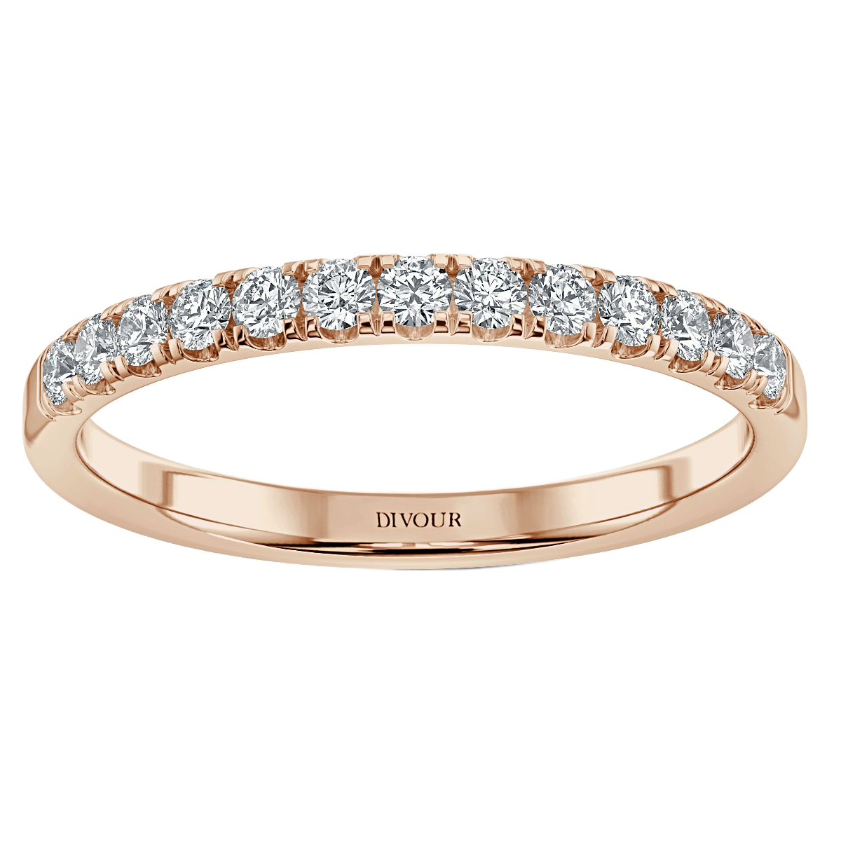 2.5 mm  Round Diamond Micro Set Half Eternity