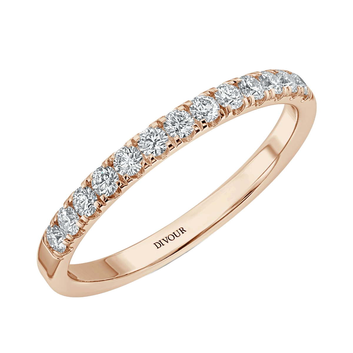 2.5 mm  Round Diamond Micro Set Half Eternity