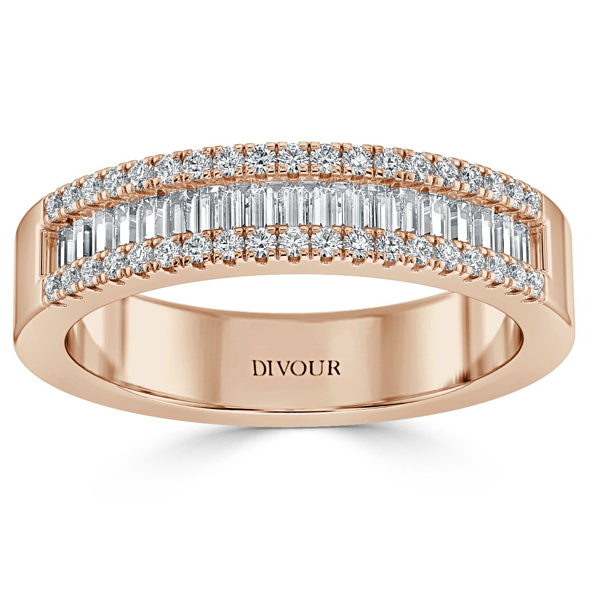 Round and Bagutte Diamond Half Eternity