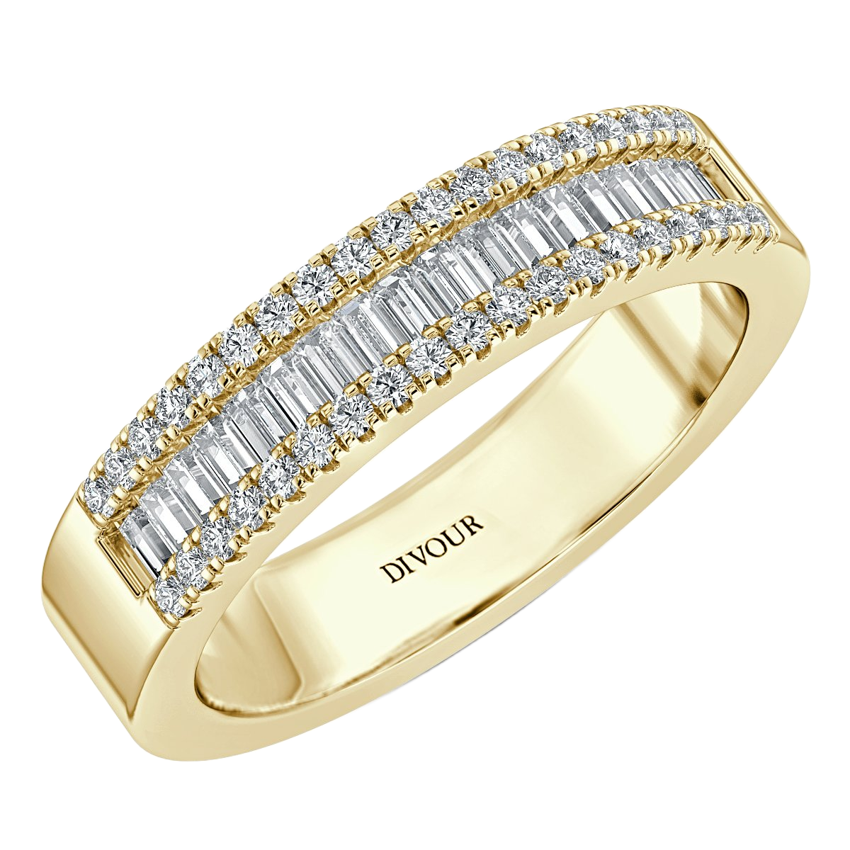 Round and Bagutte Diamond Half Eternity