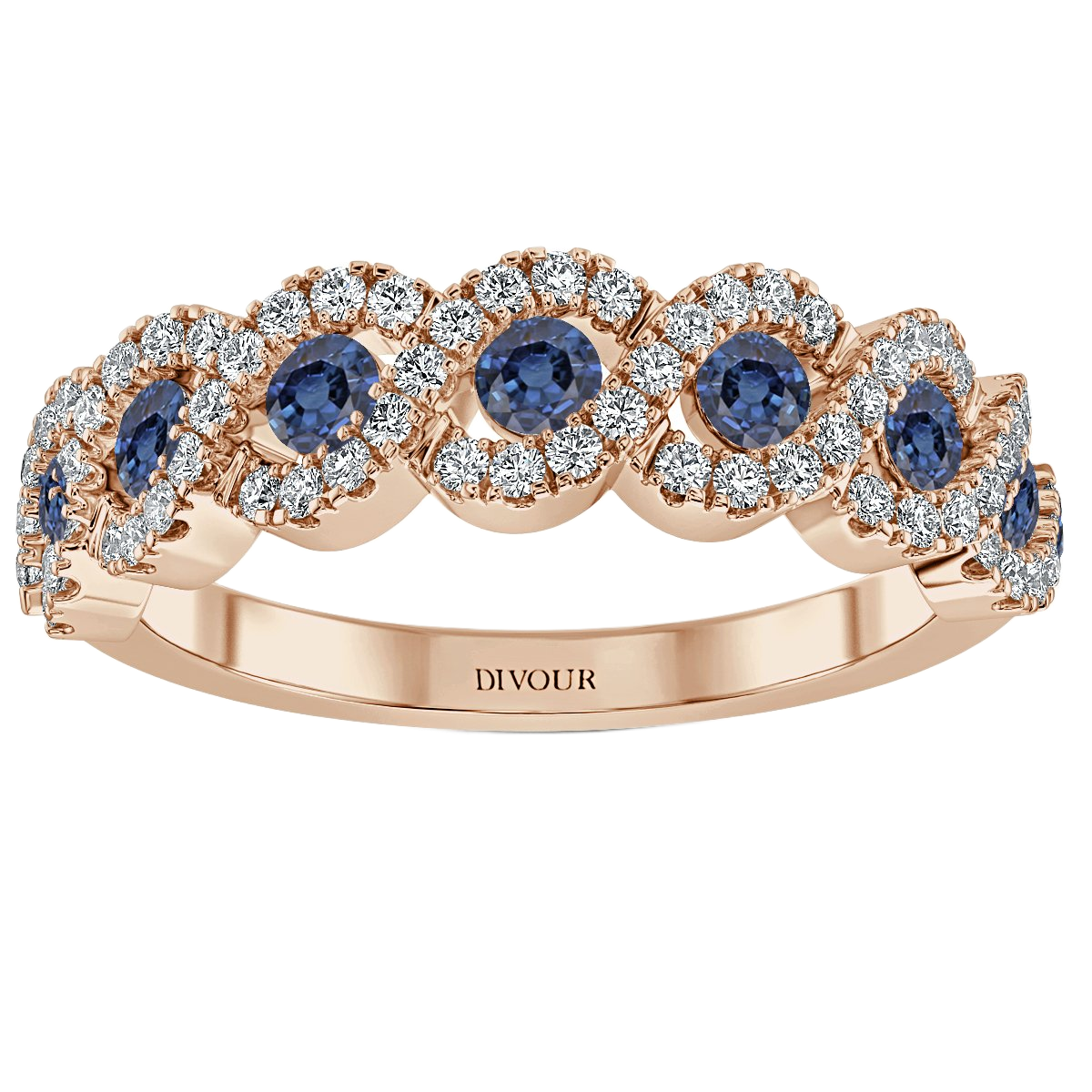 Sapphire and Diamond  Half Eternity