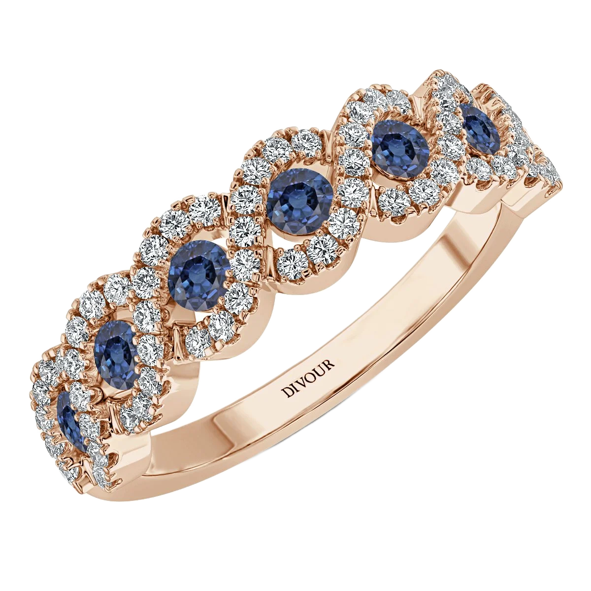 Sapphire and Diamond  Half Eternity