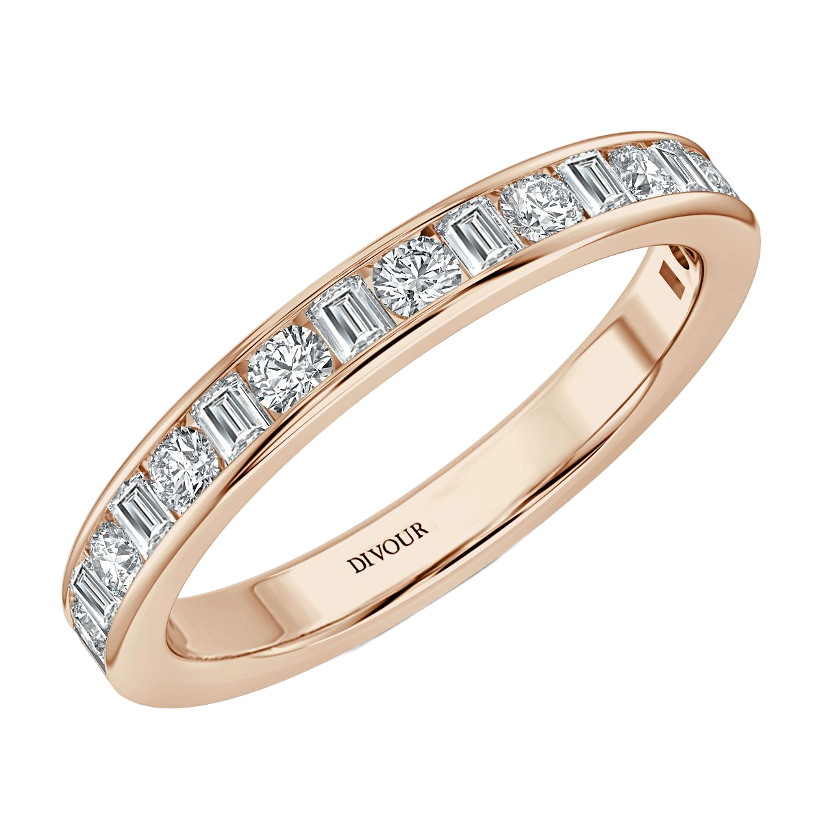 Round and Bagutte Diamond Half Eternity