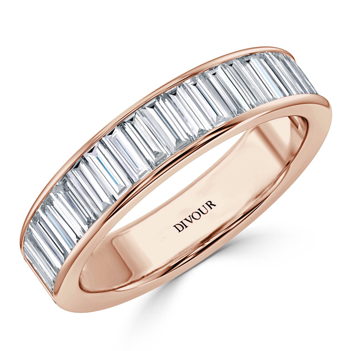 4mm -Baguette Diamond Channel Set Half Eternity