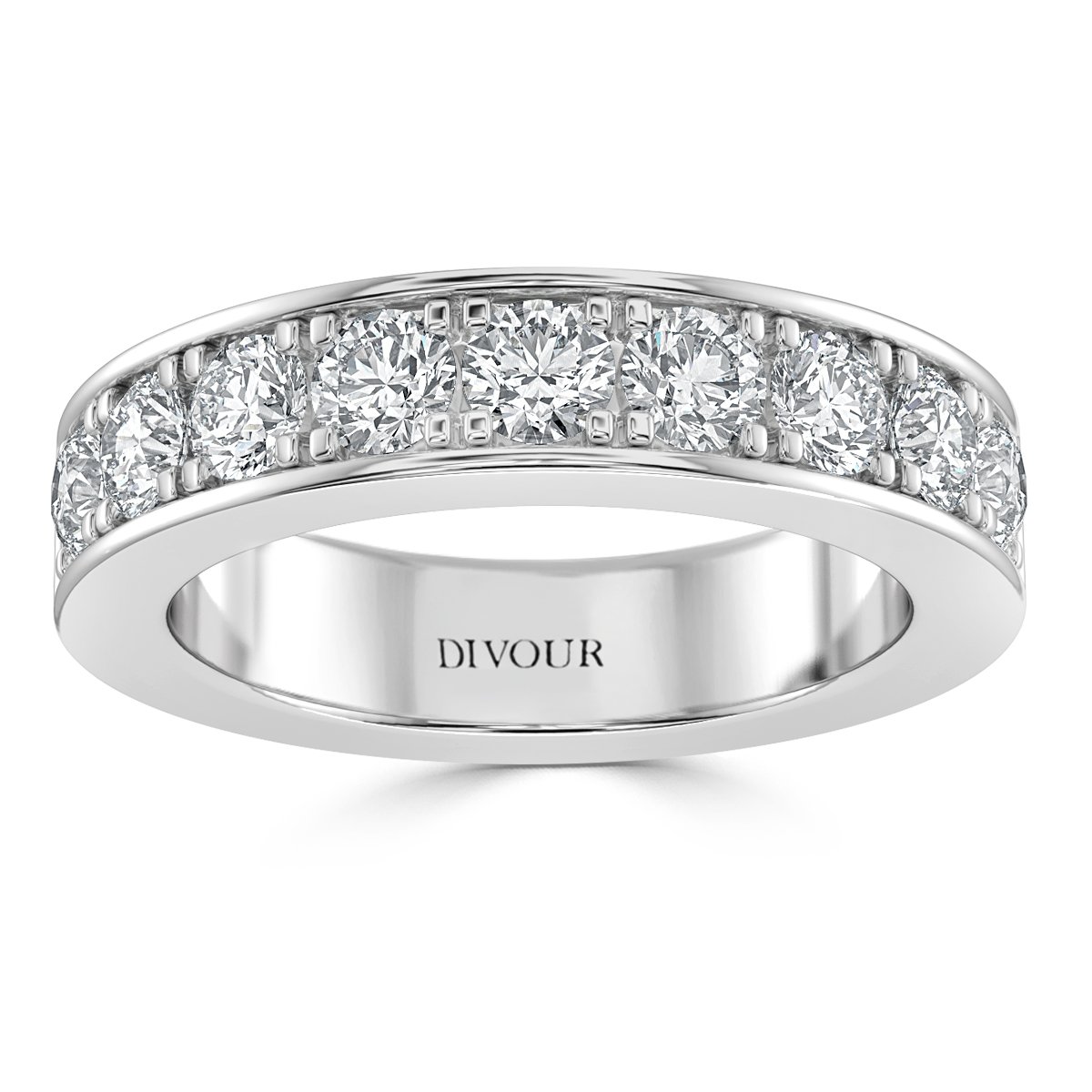 Round Diamond Pave Set Set Half Eternity