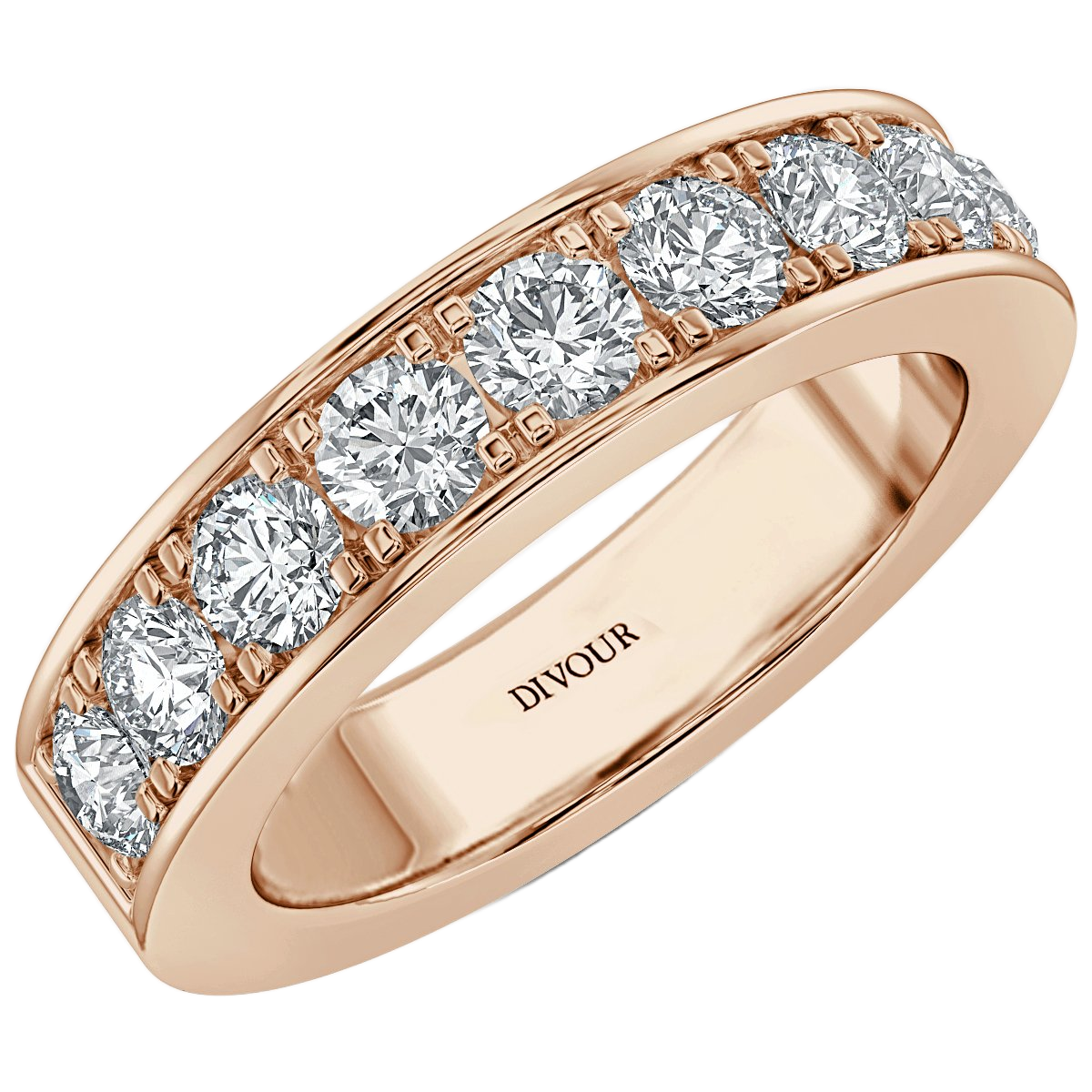 Round Diamond Pave Set Set Half Eternity