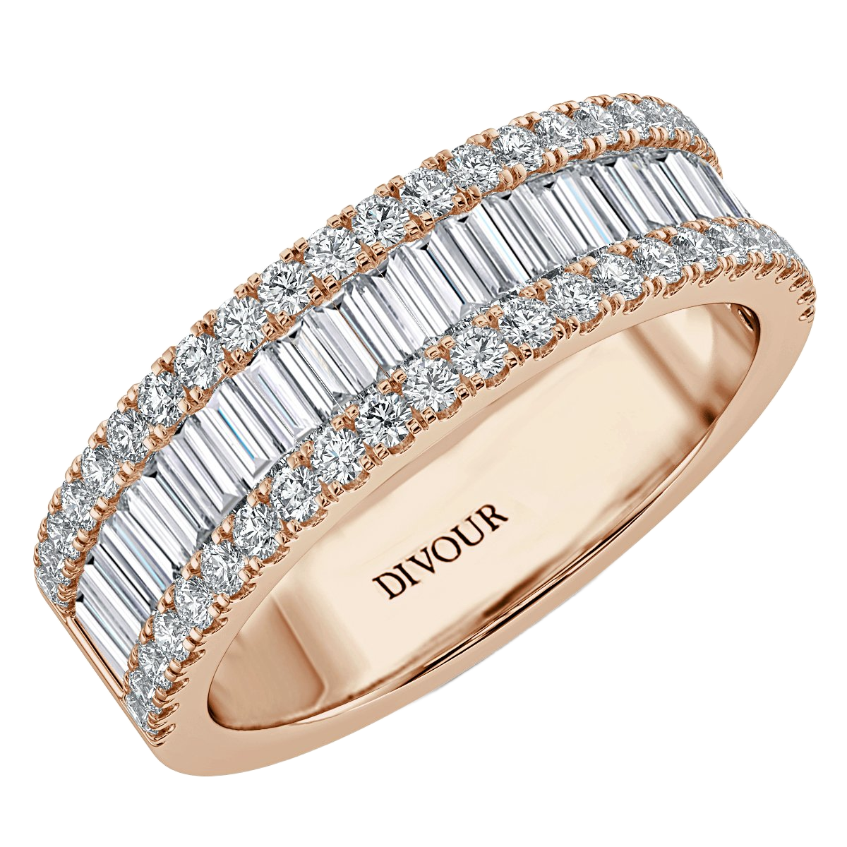 2.50 ct Round and Bagutte Diamond Half Eternity