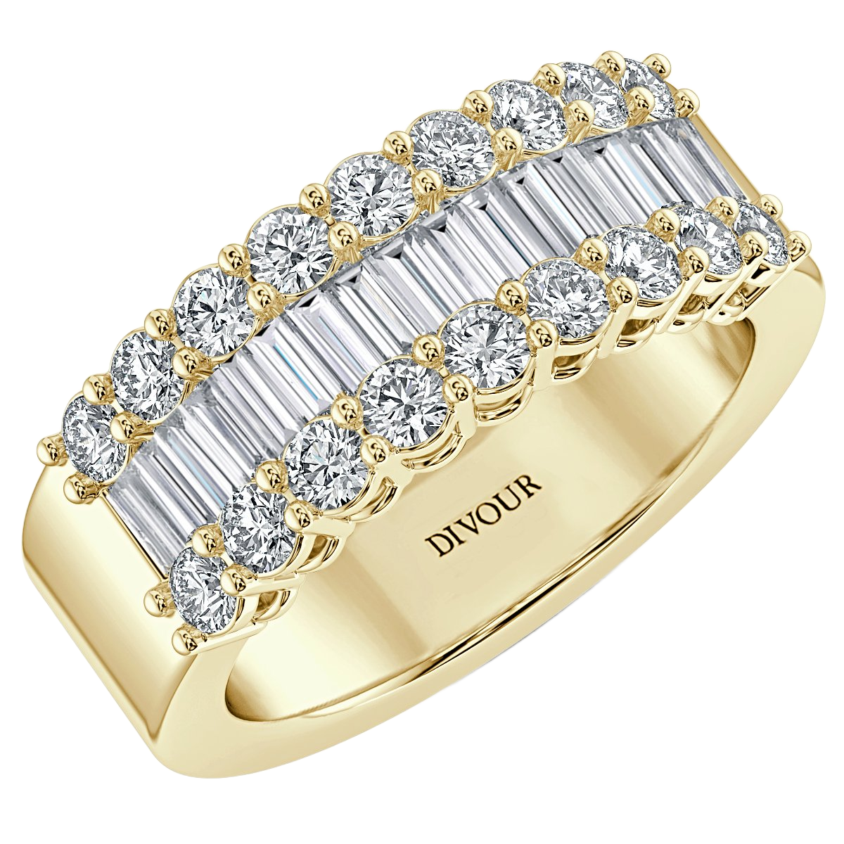7 mm Round and Bagutte Diamond Half Eternity