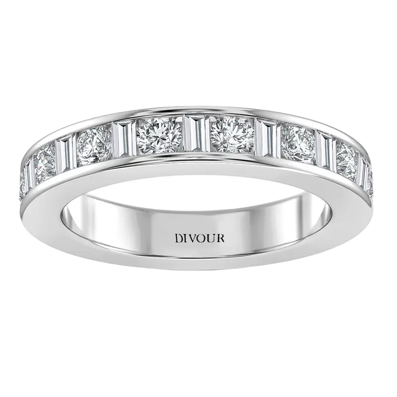 Round and Bagutte Diamond Channel Set Eternity