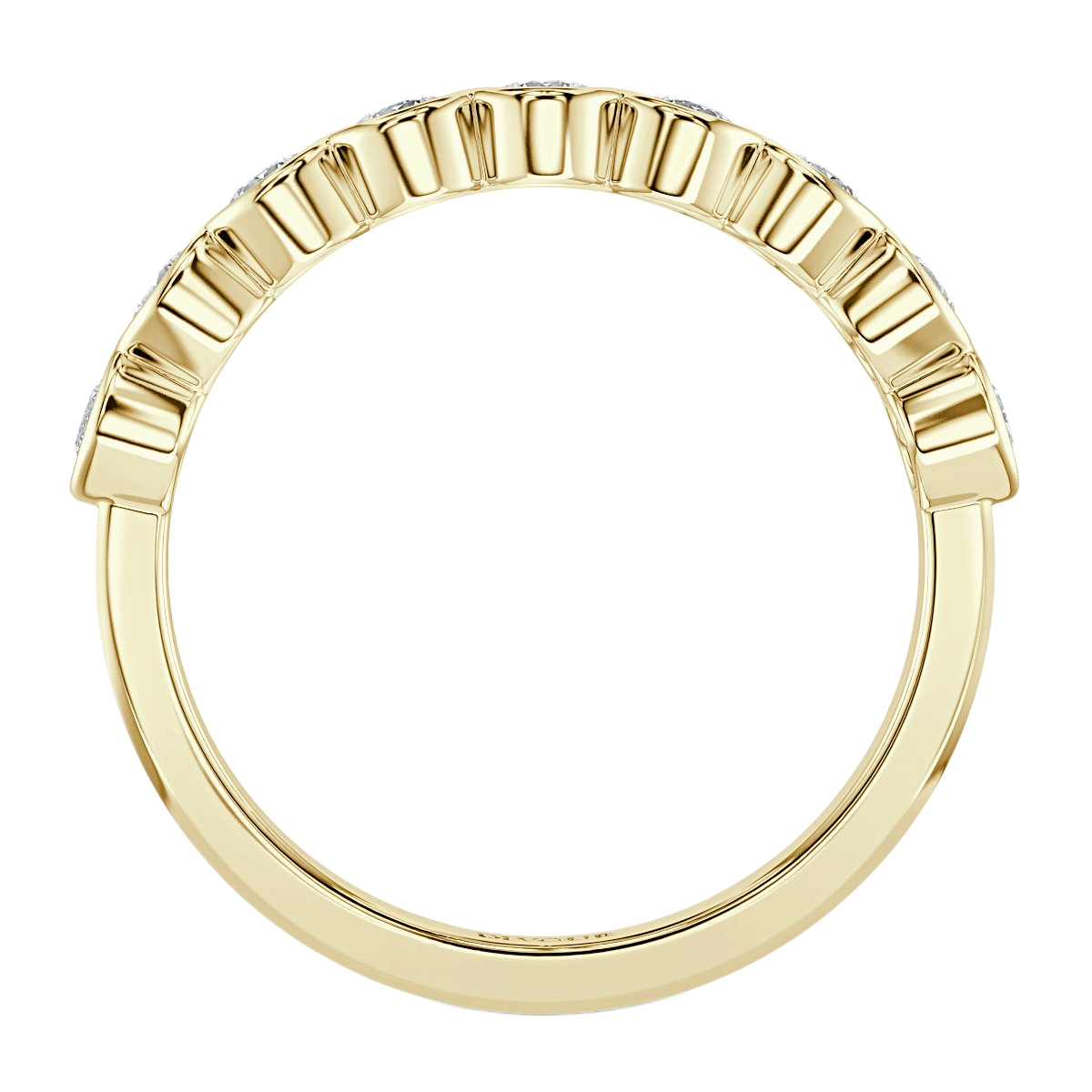 Round Diamond Bezel Set Half Eternity Band