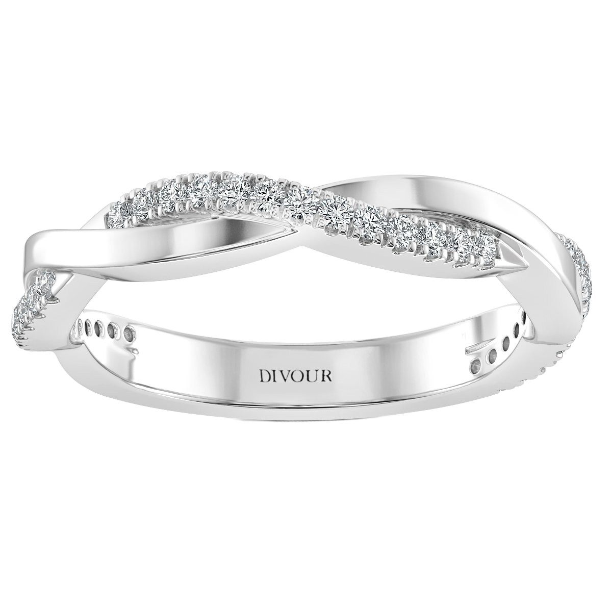 Round Diamond Twisted Half Eternity