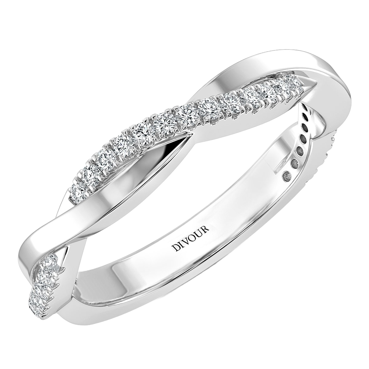 Round Diamond Twisted Half Eternity