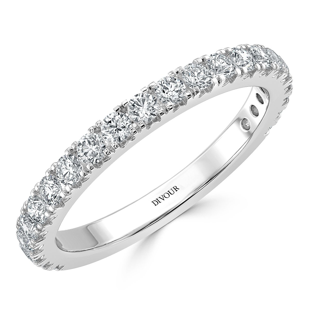 Fish Tail Diamond Half Eternity Ring