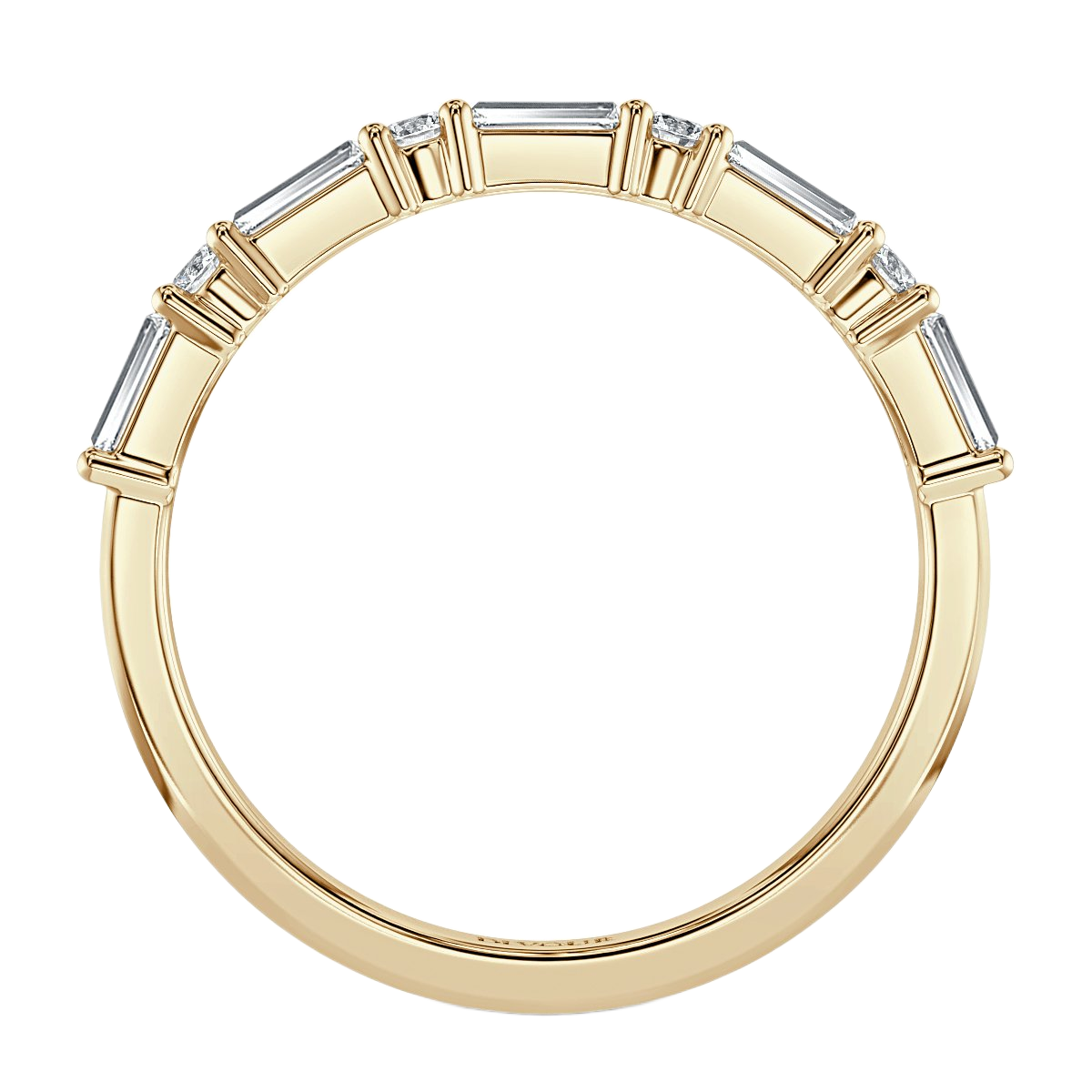 Round and Baguette Diamond Claw Set Half Eternity