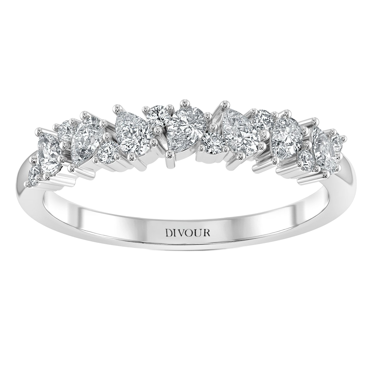 Pear Shape and Round Diamond Half Eternity