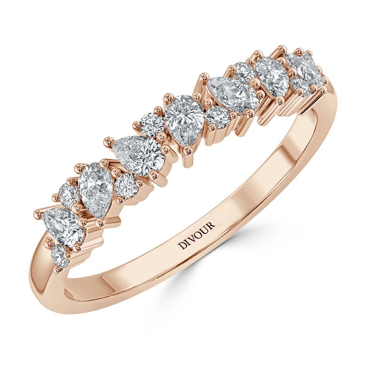 Pear Shape and Round Diamond Half Eternity