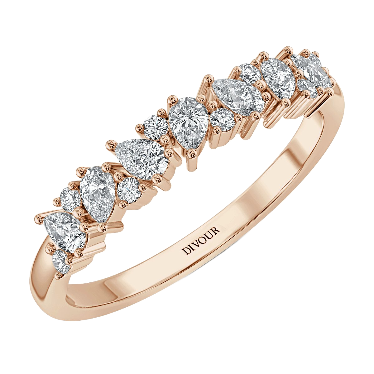 Pear Shape and Round Diamond Half Eternity