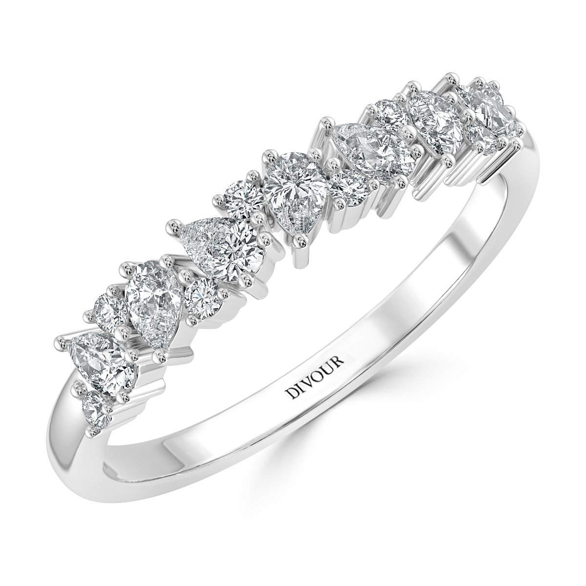 Pear Shape and Round Diamond Half Eternity