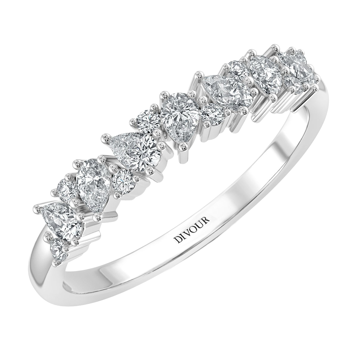 Pear Shape and Round Diamond Half Eternity