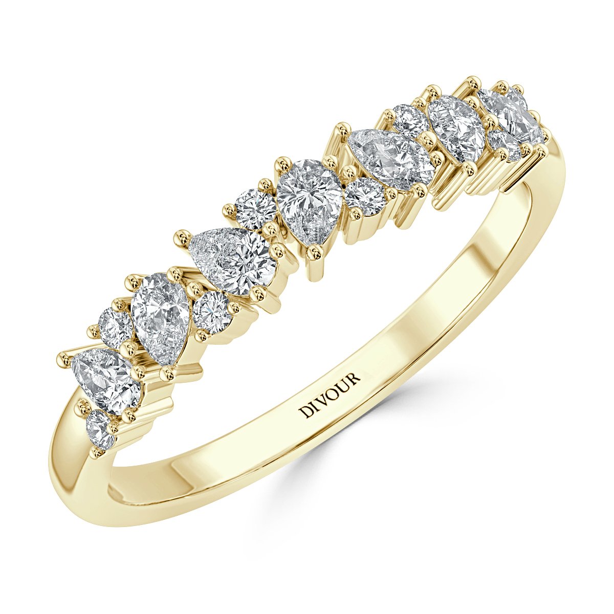 Pear Shape and Round Diamond Half Eternity